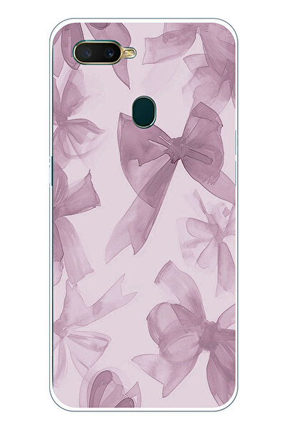 TechTree حافظة سيليكون متوافقة مع هاتف اوبو A5S-AX7-A12 باللون البنفسجي مطبوع