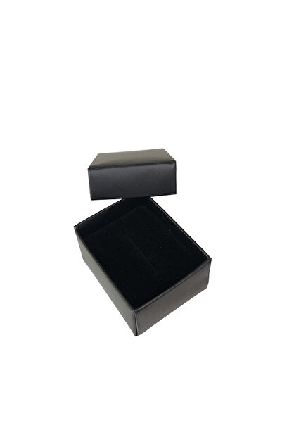 Elvia Atelier Siyah Karton Mini Takı Kutusu Kolye & Küpe & Bileklik & Yüzük Kutusu Hazır Içi Süngerli 4x5x3 .5
