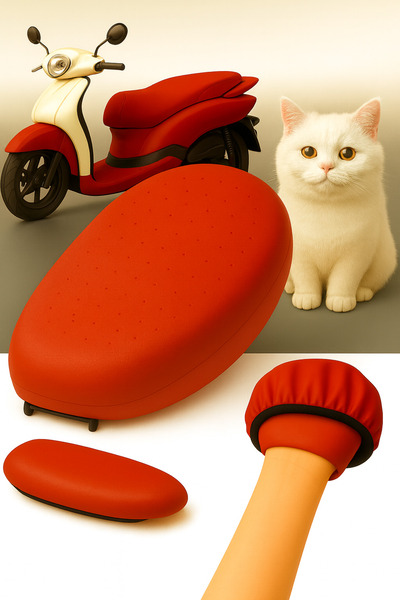 lawrenceshop غطاء مقعد دراجة نارية كيمكو دينك-آر 150 باللون الأحمر، غطاء مقعد...