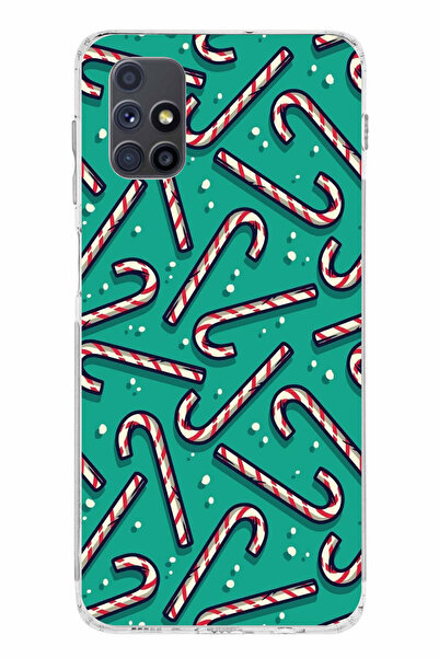 TechTree حافظة سيليكون متوافقة مع هاتف سامسونج جالاكسي M51 لعام مطبوع مع حلوى...