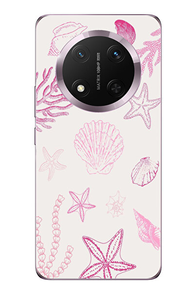 TechTree حافظة سيليكون متوافقة مع هاتف Honor Magic 7 Lite باللون الوردي وStar...