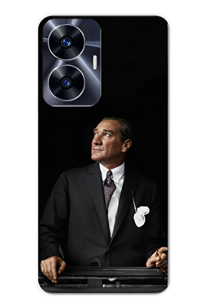 TechTree حافظة سيليكون متوافقة مع هاتف Realme C55 من Ufka Lider Ataturk مطبوع