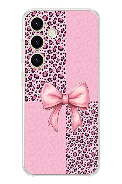 TechTree حافظة سيليكون متوافقة مع هاتف سامسونج جالاكسي S24 بنمط الفهد الوردي ...