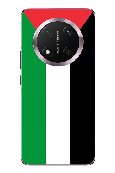 TechTree حافظة سيليكون متوافقة مع هاتف Honor Magic 7 Lite بعلم فلسطين مطبوع