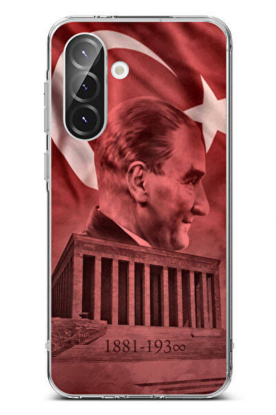 TechTree حافظة سيليكون متوافقة مع هاتف سامسونج جالاكسي A56 تحمل صورة أتاتورك وانيماتيكابير مطبوع