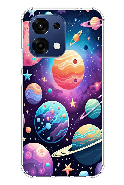 TechTree حافظة سيليكون مطبوع متوافقة مع هاتف Oppo A6 PRO بنمط الفضاء والكواكب...