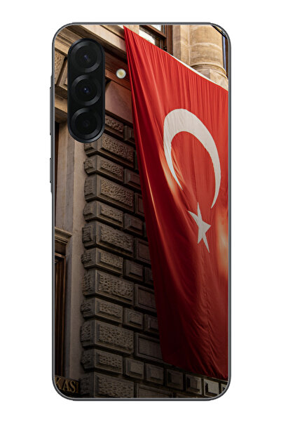 TechTree حافظة سيليكون متوافقة مع هاتف سامسونج جالاكسي A36 بتصميم العلم الترك...