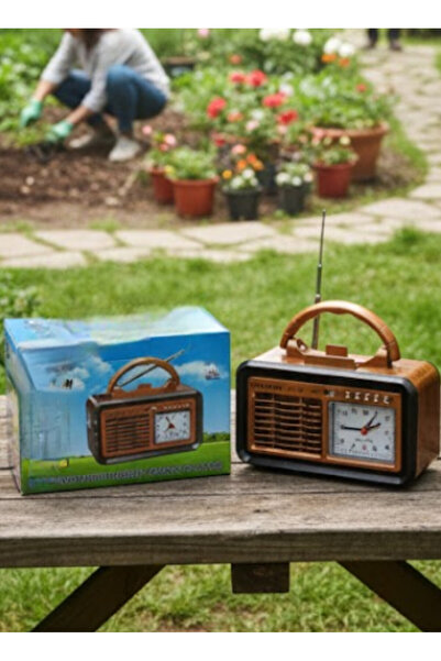 abnturk 17x9 Saatli Solar Özellikli Usb Şarjlı Taşınabilir Nostaljik Etro Radyo