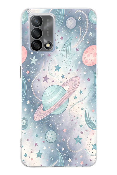 TechTree Oppo A74 Compatible Soft Colorful Planets Printed Silicone Case