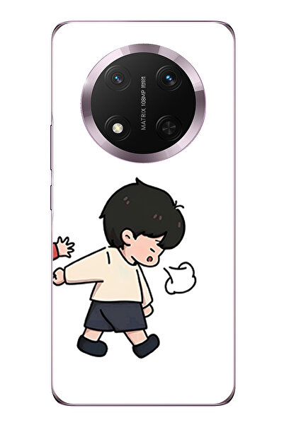 TechTree حافظة سيليكون متوافقة مع هاتف Honor Magic 7 Lite - مجموعة الزوجين مطبوع