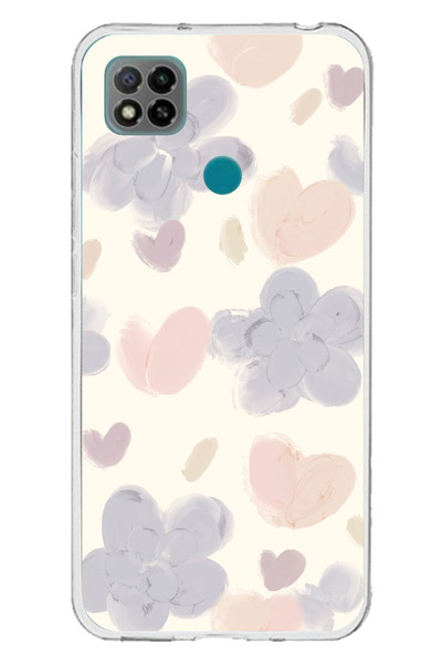 TechTree Redmi 9C / 10A Compatible Pastel Paint Garden Flower and Heart Printed Silicone Case