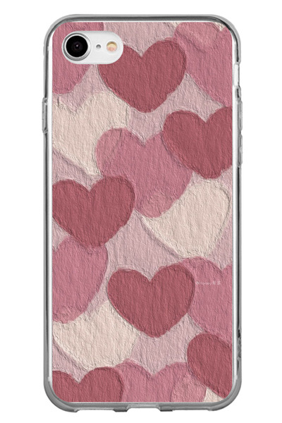 TechTree Printed Silicone Case with Dusty Rose and Pink Heart Compatible with...