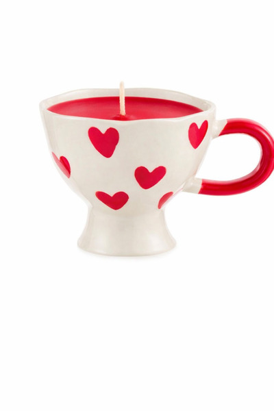 LC Waikiki LCW HOME Kokulu Bardak Mum (Kalp Baskılı Seramik Kupa Mum 250 Ml)