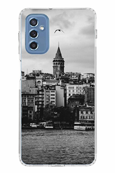 TechTree جراب سيليكون متوافق مع هاتف سامسونج جالاكسي M52 مع مناظر برج غالاتا ...