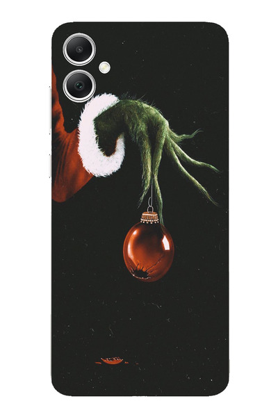 TechTree Samsung Galaxy A05 Compatible Grinch Green Hand and Red Christmas Ball Printed Silicone Case
