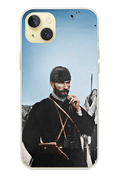 TechTree حافظة سيليكون متوافقة مع هاتف iPhone 15 PLUS من أتاتورك مطبوع