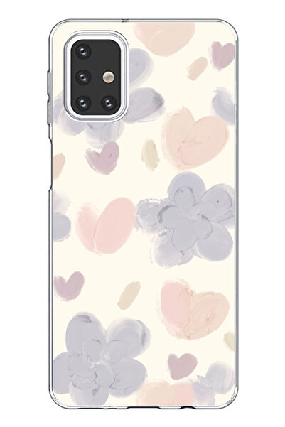 TechTree Samsung Galaxy M31S Compatible Pastel Paint Garden Flower and Heart Printed Silicone Case