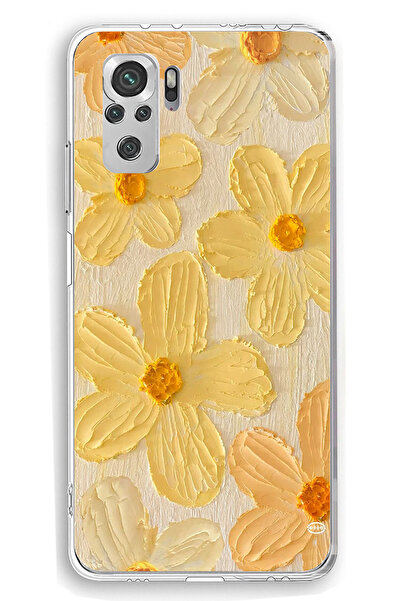 TechTree حافظة سيليكون متوافقة مع هاتف Redmi Note 10 / 10S بلون أصفر ديزي مطبوع