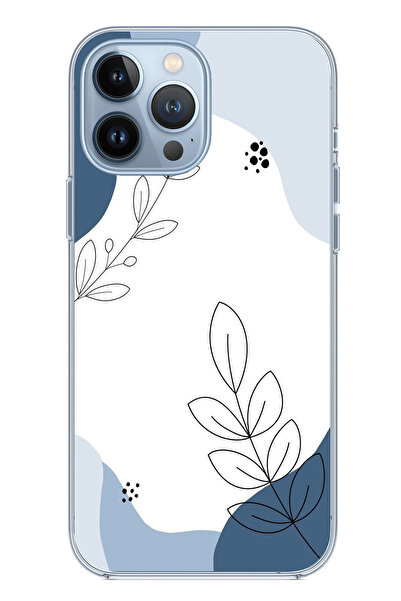 TechTree حافظة سيليكون متوافقة مع هاتف iPhone 13 PRO MAX ذات أشكال هادئة زرقا...