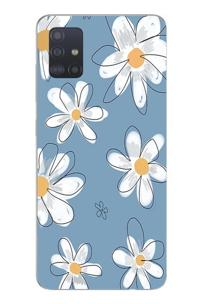 TechTree حافظة سيليكون متوافقة مع هاتف سامسونج جالاكسي A51 باللون الأزرق ديزي...