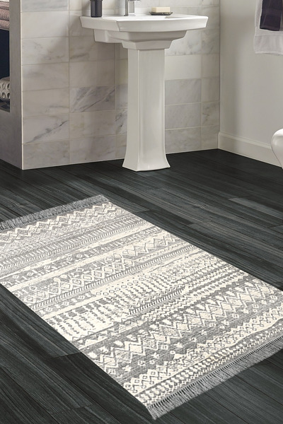 KAYABEY HOME Kaymaz Taban Djt Banyo Halısı Yıldız Deri Saçaklı Iskandinav Al1...