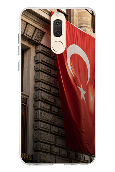 TechTree حافظة سيليكون متوافقة مع هاتف Huawei Mate 10 Lite بتصميم العلم الترك...