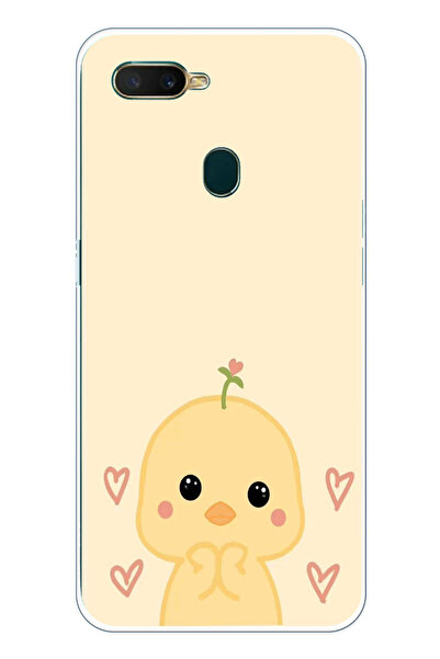 TechTree حافظة سيليكون مطبوع متوافقة مع هاتف اوبو A5S-AX7-A12 بنمط الريشة الل...