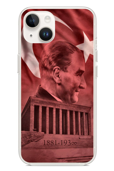 TechTree حافظة سيليكون متوافقة مع هاتف iPhone 14 PLUS تحمل صورة أتاتورك وانيم...