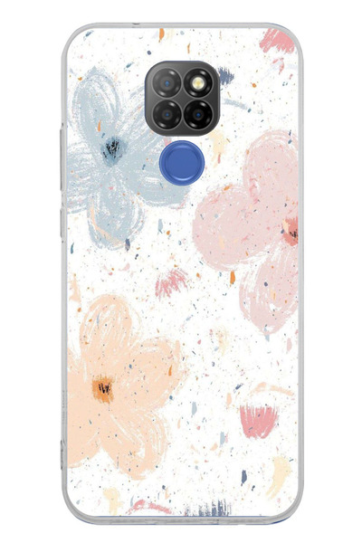 TechTree حافظة سيليكون مطبوع متوافقة مع جهاز General Mobile GM 20 بنمط زهور تجريدية وألوان باستيل