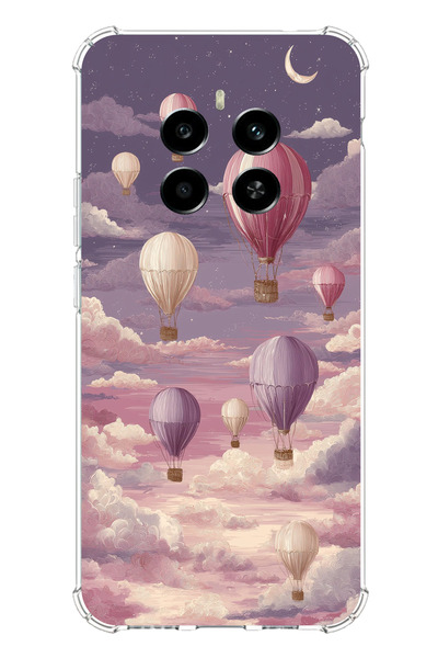 TechTree Realme 12 4g-12 Plus Compatible Purple Sky and Flying Balloon Printe...