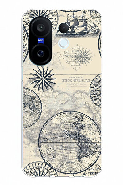 TechTree حافظة سيليكون متوافقة مع Vivo X200 FE تحتوي على خريطة العالم القديمة...