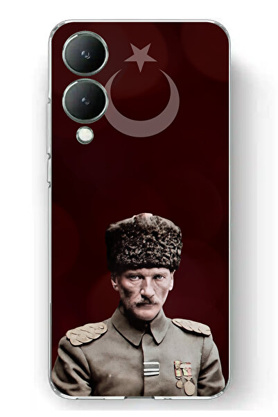 TechTree حافظة سيليكون متوافقة مع Vivo Y17s Moon Star ورئيس الأركان أتاتورك م...