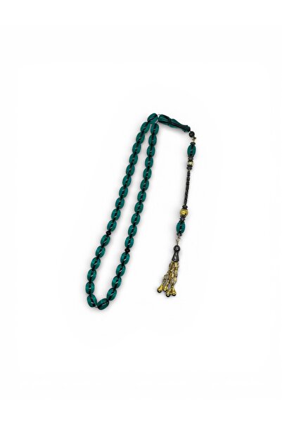 EnazStore Special Antique Model Design Brass Tasseled Turquoise Fire Amber