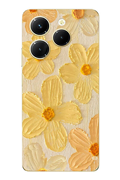 TechTree حافظة سيليكون متوافقة مع هاتف Infinix Hot 40-40 PRO بلون أصفر ديزي م...