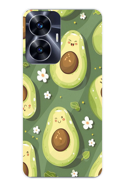 TechTree حافظة سيليكون متوافقة مع هاتف Realme C55 باللون الأخضر اللطيف والأفو...