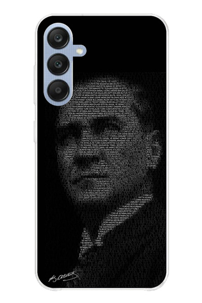 TechTree Samsung Galaxy A25 Compatible Atatürk Silhouette Printed Silicone Case with Youthful Inscription