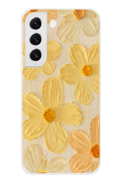 TechTree حافظة سيليكون متوافقة مع هاتف سامسونج جالاكسي S22 بلمسة الشمس صفراء ...