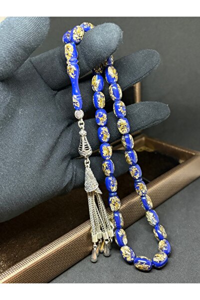 SanGümüş Altın parçacıklı uçak camı tesbih