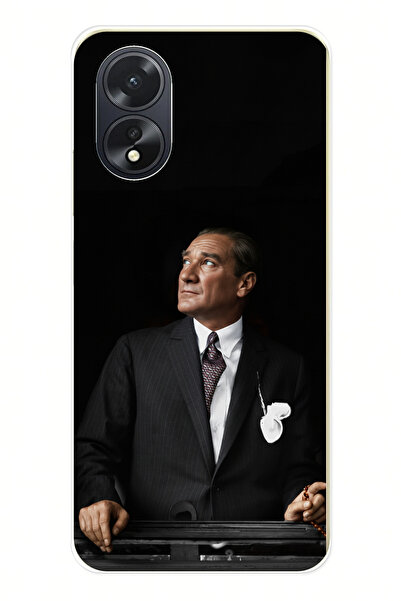 TechTree حافظة سيليكون متوافقة مع هاتف اوبو A38 من Ufka Lider Ataturk مطبوع