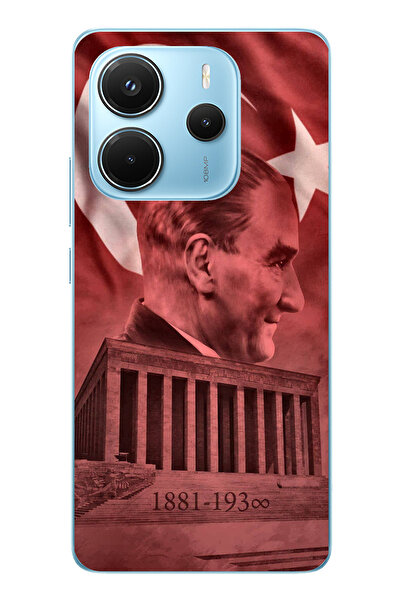 TechTree حافظة سيليكون متوافقة مع هاتف Redmi Note 14 4G تحمل صورة أتاتورك وان...