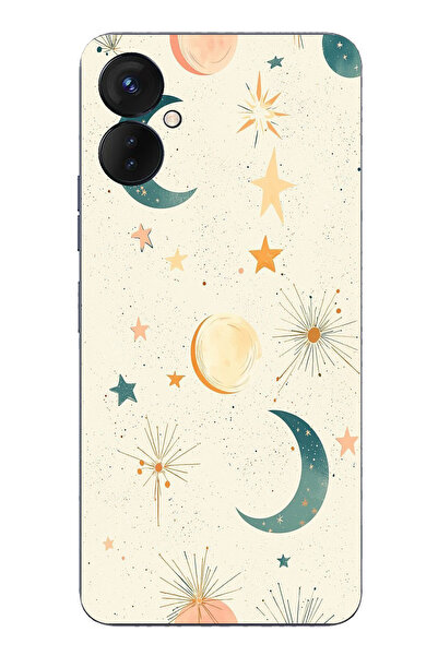 TechTree حافظة سيليكون متوافقة مع هاتف Tecno Spark 9 Pro ذات خلفية كريمية وقم...