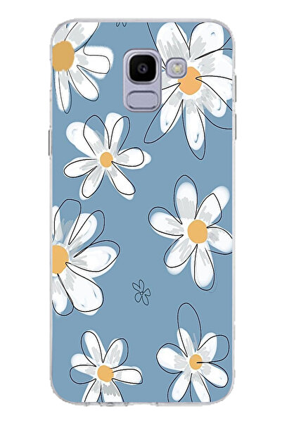 TechTree حافظة سيليكون متوافقة مع هاتف سامسونج جالاكسي J6 باللون الأزرق ديزي ...