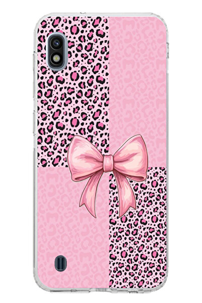 TechTree حافظة سيليكون متوافقة مع هاتف سامسونج جالاكسي A10 بنمط الفهد الوردي ...