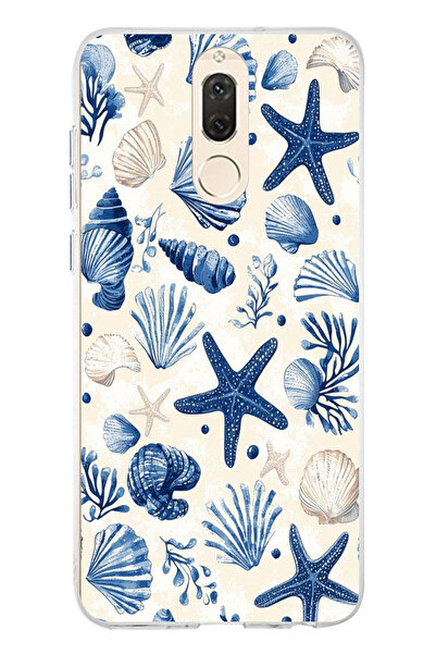 TechTree حافظة سيليكون مطبوع متوافقة مع هاتف هواوي ميت 10 لايت بنمط صدفة البح...