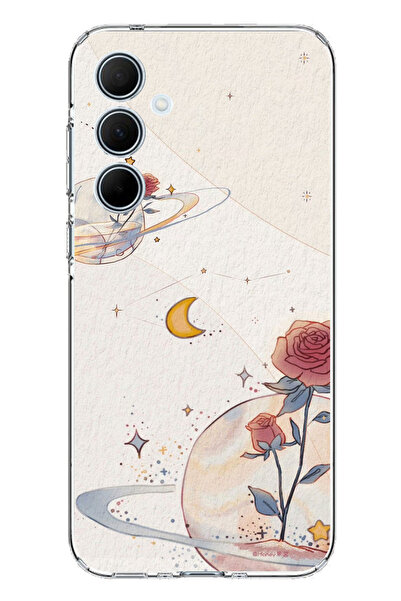 TechTree حافظة سيليكون متوافقة مع هاتف سامسونج جالاكسي A35، بتصميم كوكب ونجمة...