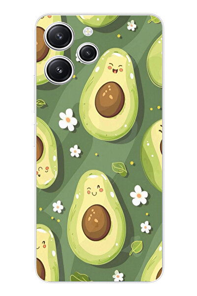 TechTree حافظة سيليكون متوافقة مع هاتف Redmi 12 باللون الأخضر اللطيف والأفوكا...