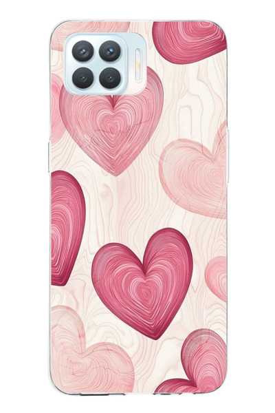 TechTree حافظة سيليكون متوافقة مع هاتف OPPO Reno 4 Lite باللون الوردي الخطوي ...