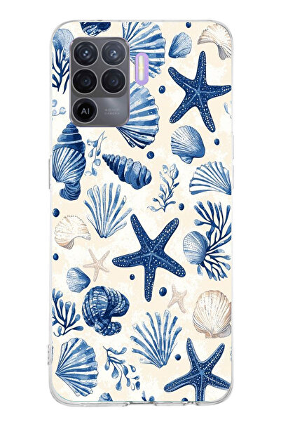 TechTree حافظة سيليكون مطبوع متوافقة مع هاتف OPPO Reno 5 Lite بنمط صدفة البحر...