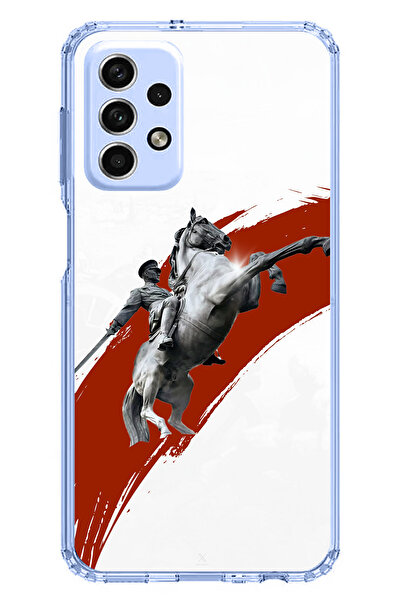 TechTree حافظة سيليكون متوافقة مع هاتف سامسونج جالاكسي A33 بتفاصيل حصان أتاتورك مطبوع