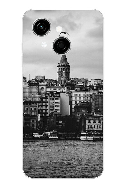 TechTree حافظة سيليكون متوافقة مع Tecno Spark GO 1 مع مناظر برج غالاتا والبحر...